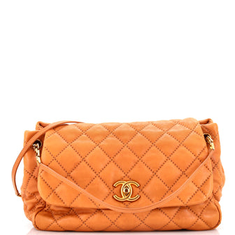 Chanel Retro Chain Accordion Flap Bag Quilted Leather Large