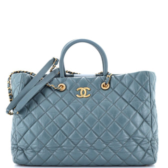 Chanel Coco Handle Shopping Tote Quilted Aged Calfskin Large