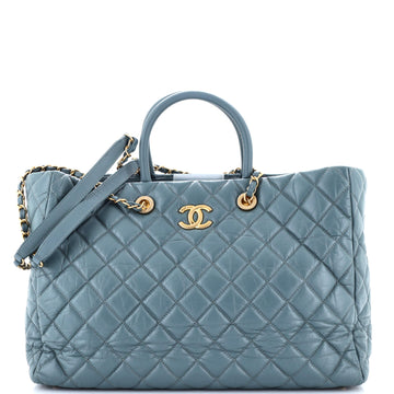 Chanel Coco Handle Shopping Tote Quilted Aged Calfskin Large