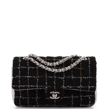 Chanel Classic Double Flap Bag Tweed and Quilted Lambskin Medium