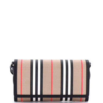 Burberry Hannah Wallet on Strap Icon Stripe E-Canvas