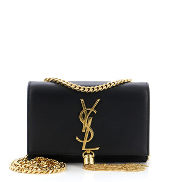 Saint Laurent Classic Monogram Tassel Crossbody Bag Leather Small