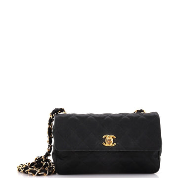 Chanel Vintage CC Chain Flap Bag Quilted Satin Mini