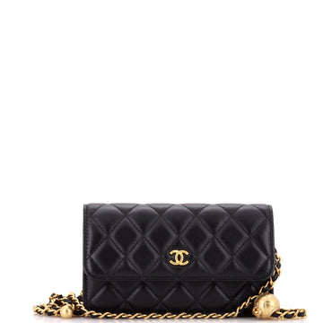 Chanel Pearl Crush Flap Phone Holder with Chain Quilted Lambskin