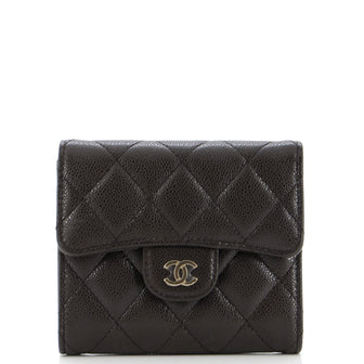 Chanel CC Compact Classic Flap Wallet Quilted Caviar