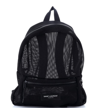 Saint Laurent Logo Zip Backpack Mesh