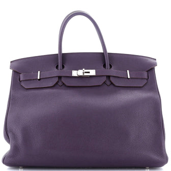Hermes Birkin Handbag Purple Togo with Palladium Hardware 40