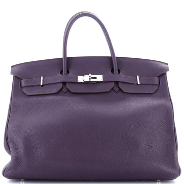 Hermes Birkin Handbag Purple Togo with Palladium Hardware 40