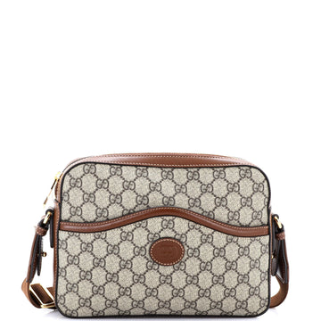 Gucci Interlocking G Patch Messenger Camera Bag GG Coated Canvas