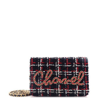 Chanel Chain Signe Wallet on Chain Quilted Tweed