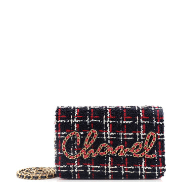 Chanel Chain Signe Wallet on Chain Quilted Tweed