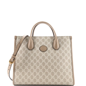 Gucci Interlocking G Tote GG Coated Canvas and Leather Small