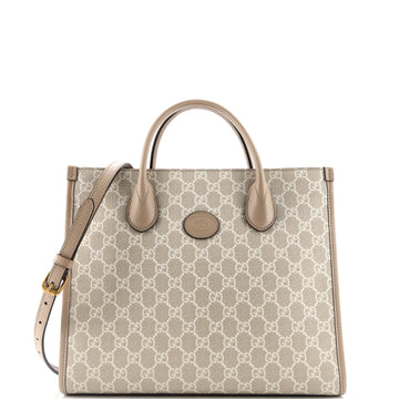 Gucci Interlocking G Tote GG Coated Canvas and Leather Small