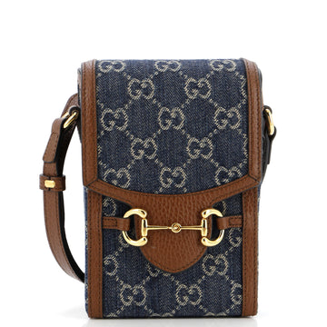 Gucci Horsebit 1955 Crossbody Bag GG Denim Mini
