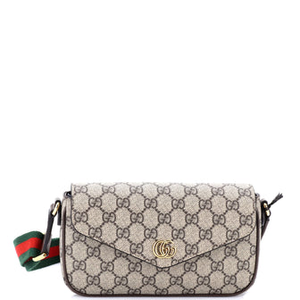 Gucci Ophidia Envelope Flap Shoulder Bag GG Coated Canvas Mini