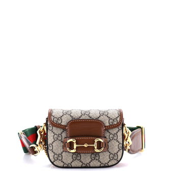Gucci Horsebit 1955 Flap Wallet with Strap GG Coated Canvas