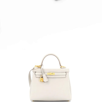 Hermes Kelly Handbag Light Togo with Gold Hardware 25