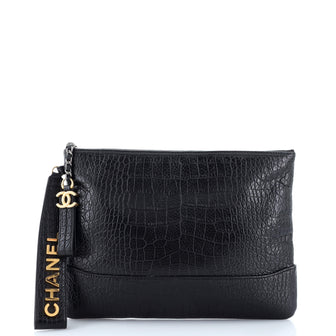 Chanel Gabrielle O Case Clutch Crocodile Embossed Calfskin Medium