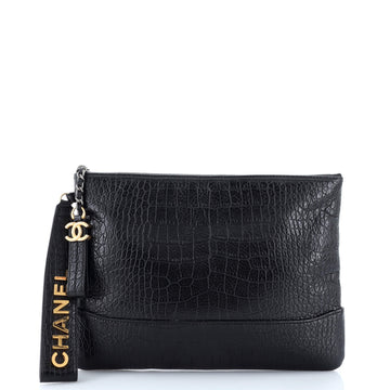 Chanel Gabrielle O Case Clutch Crocodile Embossed Calfskin Medium