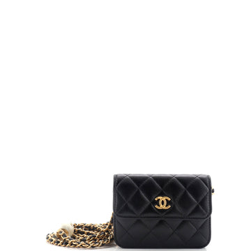 Chanel Maxi Pearl Clutch with Chain Quilted Lambskin Mini