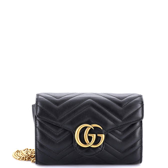 Gucci GG Marmont Chain Wallet Matelasse Leather Mini