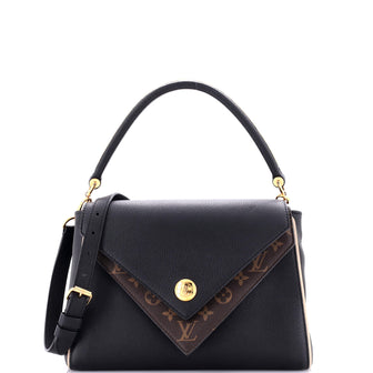 Louis Vuitton Double V Handbag Calfskin with Monogram Canvas