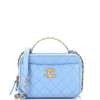 Chanel Pick Me Up Logo Handle Vanity Case Quilted Caviar Small