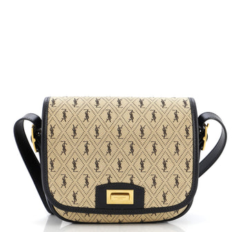 Saint Laurent Top Flap Satchel Monogram All Over Canvas and Leather Small