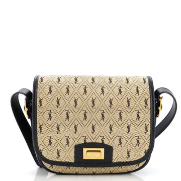 Saint Laurent Top Flap Satchel Monogram All Over Canvas and Leather Small