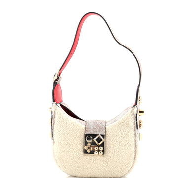 Christian Louboutin Carasky Hobo Shearling with Leather Mini