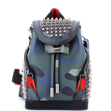 Christian Louboutin Explorafunk Keyring Crossbody Bag Spiked Printed Leather