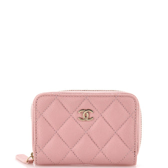 Chanel Boy Zip Coin Purse Quilted Caviar Small