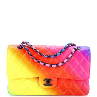 Chanel Rainbow Classic Double Flap Quilted Lambskin Medium