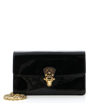 Louis Vuitton Cherrywood Chain Wallet Vernis with Monogram Canvas