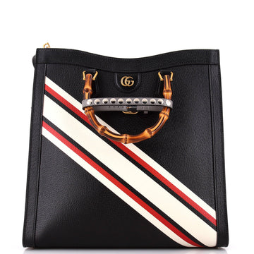 Gucci Diana NM Bamboo Handle Tote Printed Leather Large