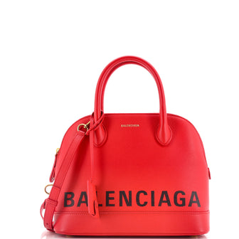 Balenciaga Logo Ville Bag Leather Small