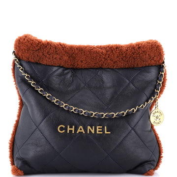 Chanel 22 Chain Hobo Quilted Lambskin with Shearling Small