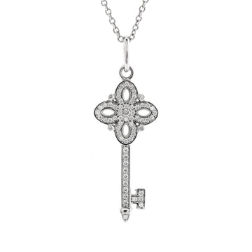 Tiffany & Co. Victoria Key Pendant Necklace Platinum and 18k White Gold with Diamonds Mini