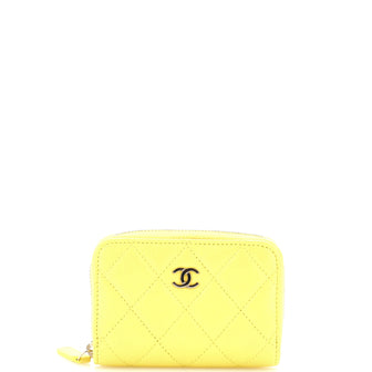 Chanel CC Zip Coin Purse Quilted Caviar Small