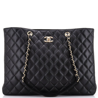 Chanel Classic CC Shopping Tote Quilted Calfskin Large
