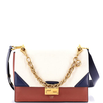 Fendi Kan U Shoulder Bag Canvas and Leather Medium