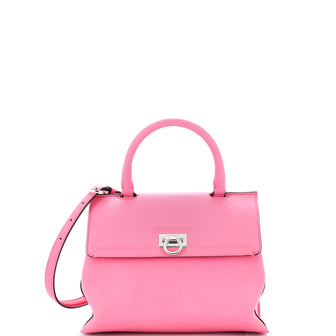 Salvatore Ferragamo Trifolio Top Handle Bag Leather Small
