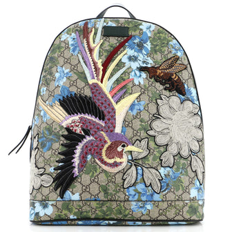 Gucci Zip Backpack Embroidered Printed GG Coated Canvas Medium