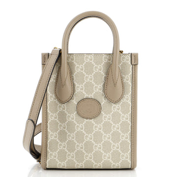 Gucci Interlocking G Patch Tote GG Coated Canvas Mini