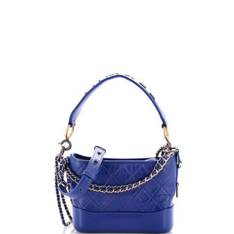 Chanel Gabrielle Hobo with Logo Handle Quilted Aged Calfskin Small