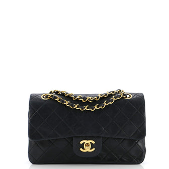 Chanel Vintage Classic Double Flap Bag Quilted Lambskin Small