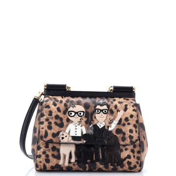 Dolce & Gabbana Family Miss Sicily Bag Patchwork Saffiano Leather Small