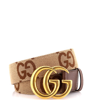 Gucci GG Marmont Belt Jumbo GG Canvas and Leather Wide