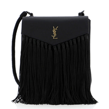 Saint Laurent Multi Tassel Flap Shoulder Bag Fabric