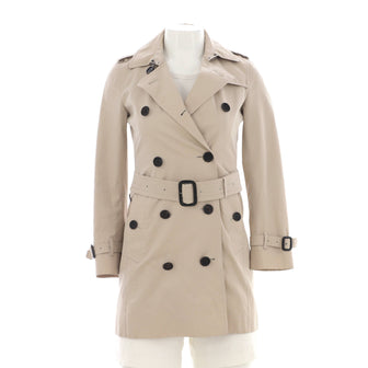 Burberry Women's Kensington Mid-Length Trench Coat Cotton